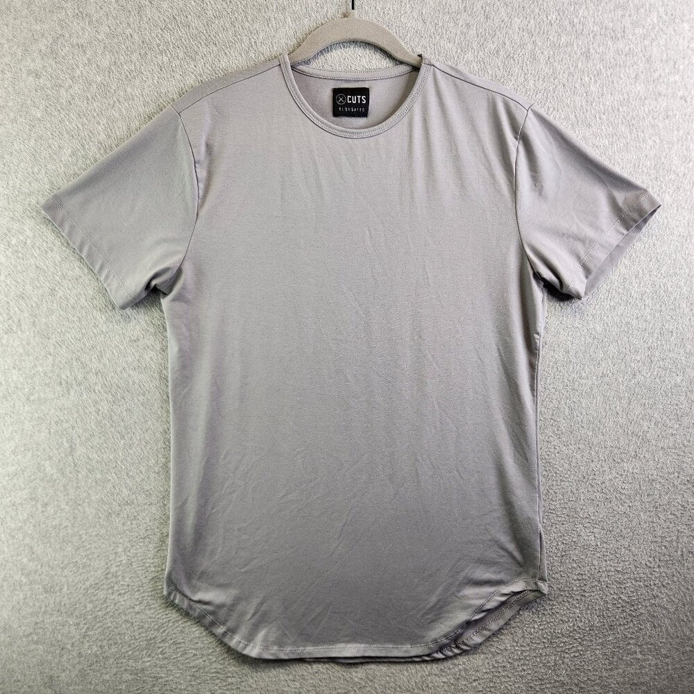 Cuts Clothing Shirt Mens M Gray Elongated Tee Workout Gym Athletic Muscle Untuck